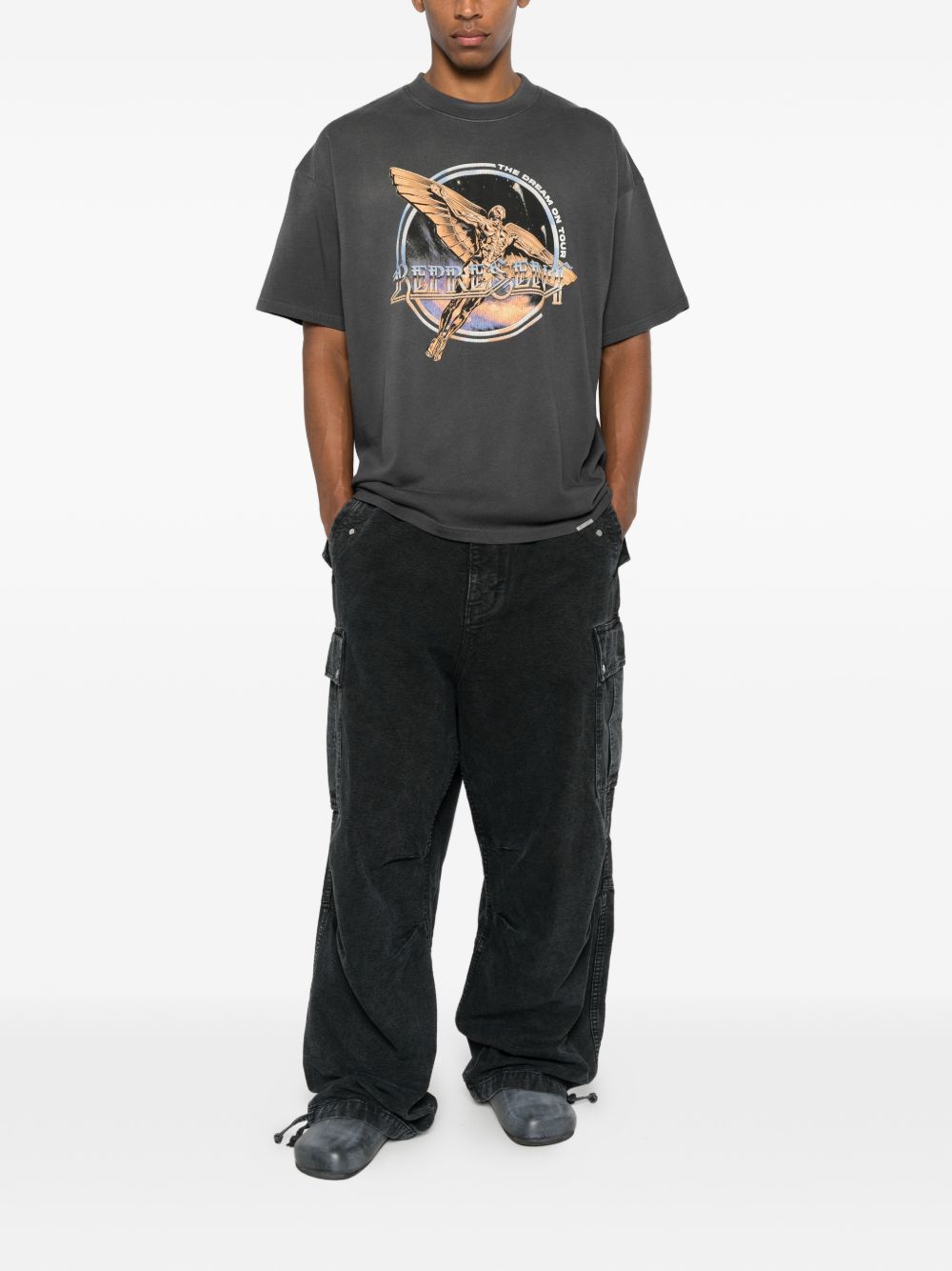 T-shirt con stampa grafica golden tour in grigio Represent - uomo 