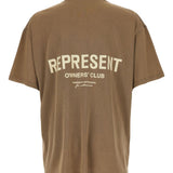 T-shirt con logo in marrone Represent - uomo 