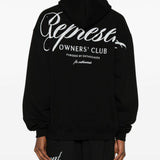 Felpa Owners Club Script con cappuccio in nero Represent - uomo 
