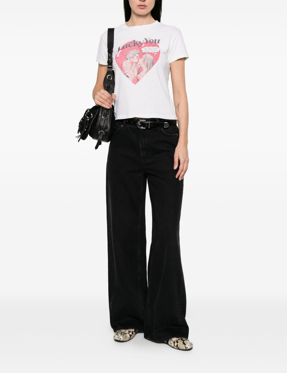 T-shirt Lucky You in bianco Re/done - donna 