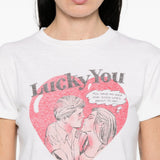 T-shirt Lucky You in bianco Re/done - donna 