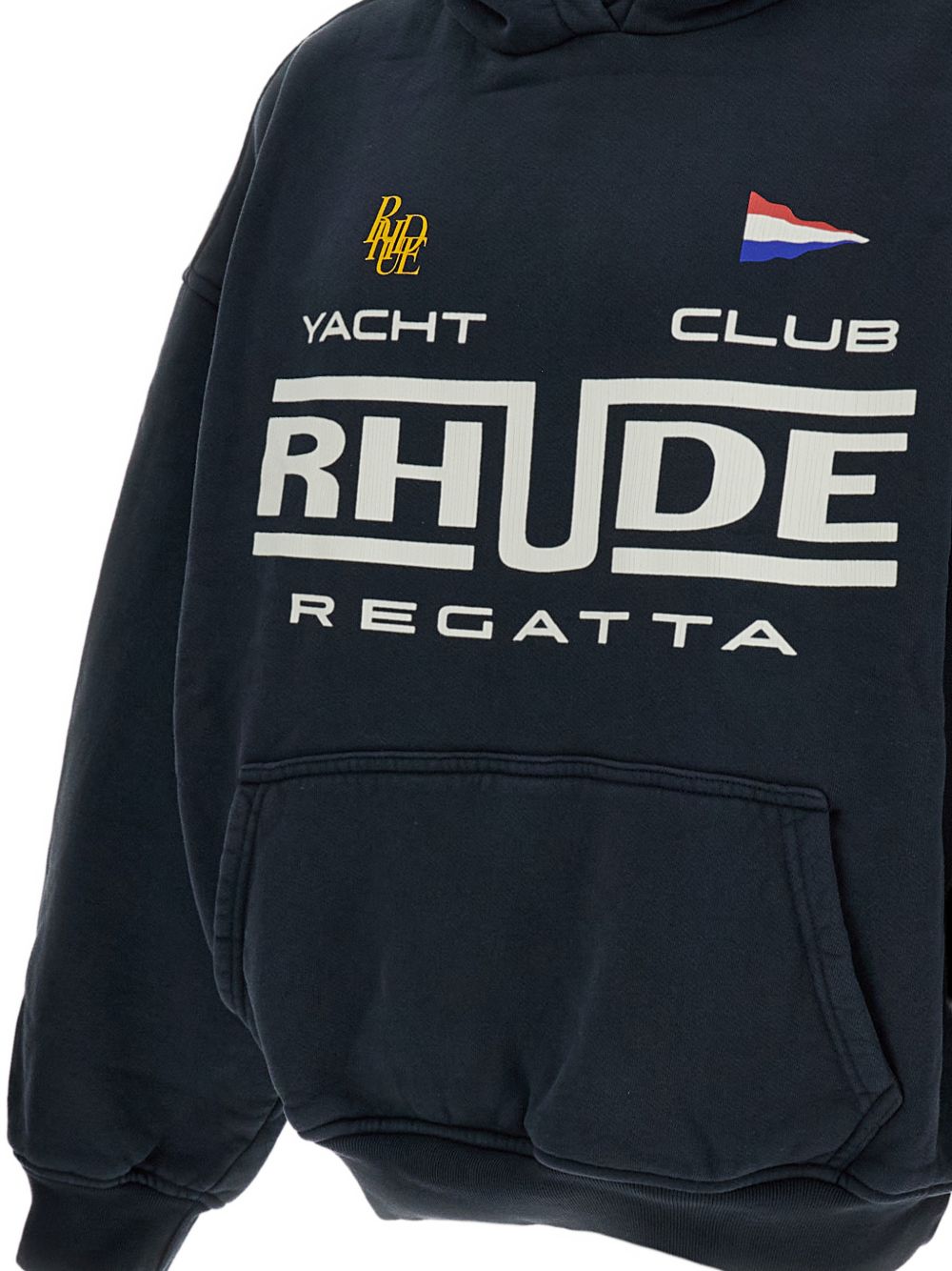 Felpa con tasca a marsupio in nero Rhude - uomo 