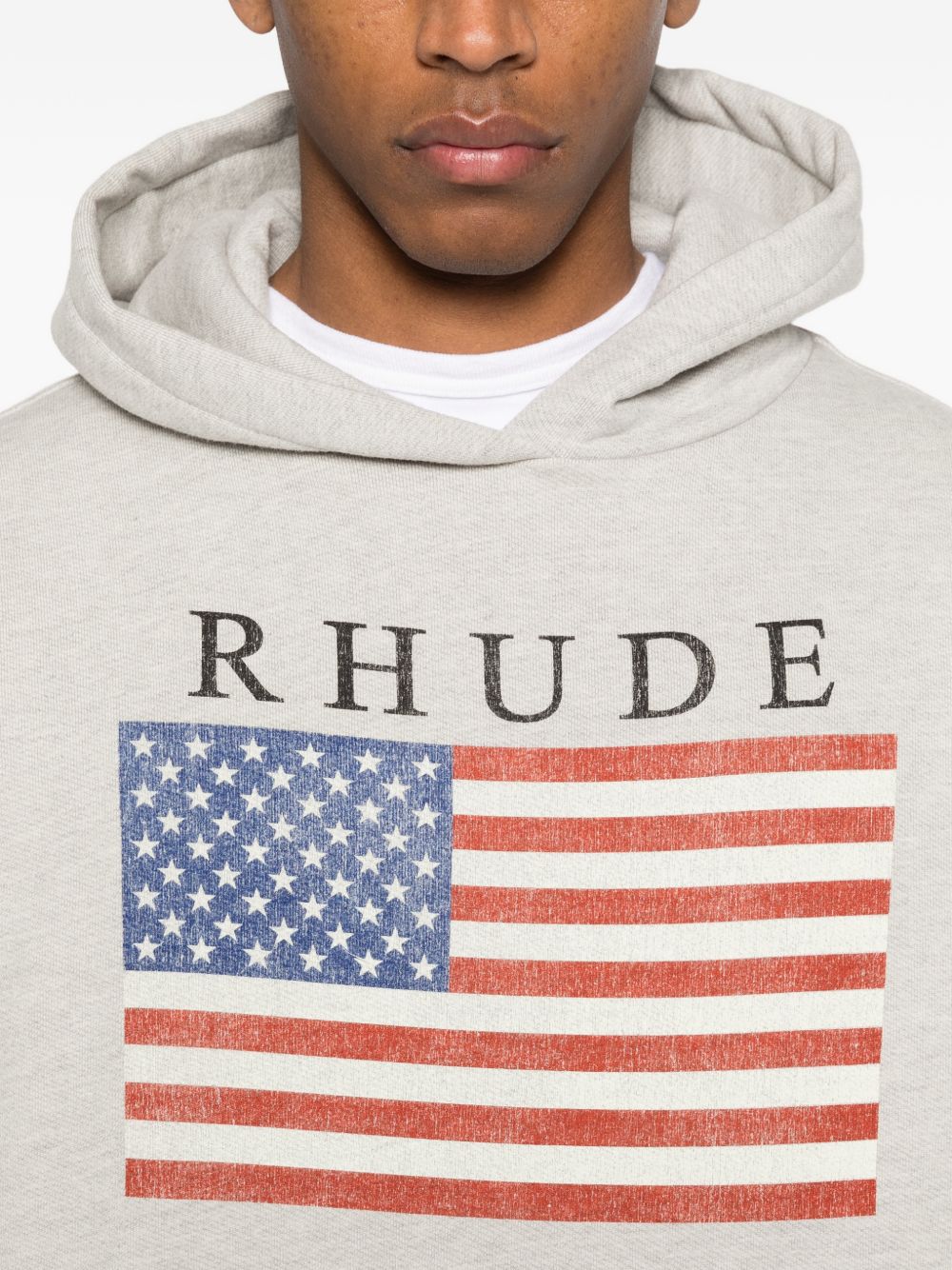 Felpa con stampa bandiera in grigio Rhude - uomo 