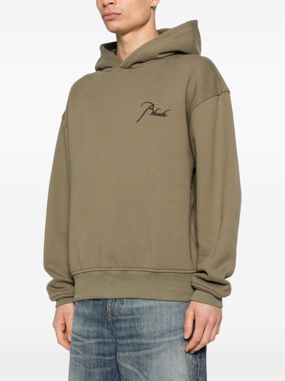 Felpa con cappuccio in verde Rhude - uomo 