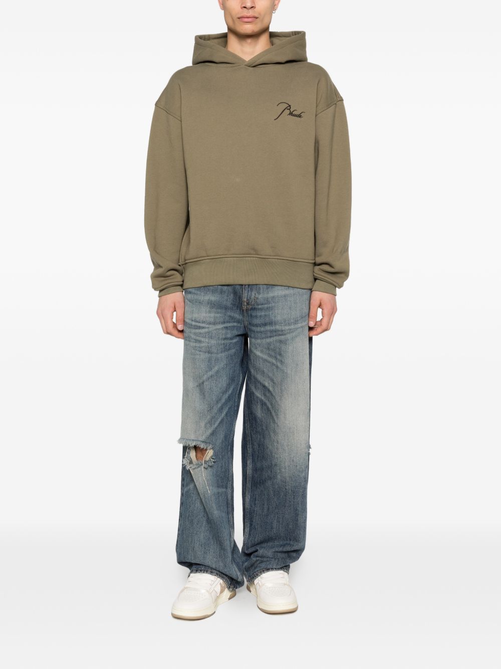 Felpa con cappuccio in verde Rhude - uomo 