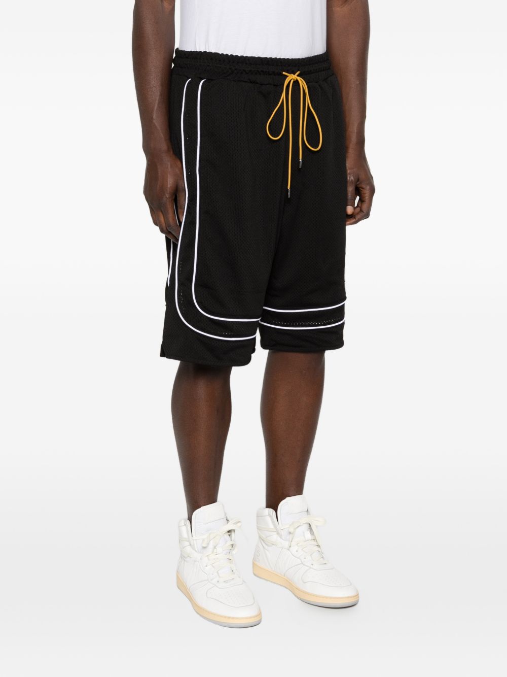 Pantaloncini a righe con coulisse in nero Rhude - uomo 