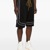 Pantaloncini a righe con coulisse in nero Rhude - uomo 