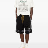 Pantaloncini a righe con coulisse in nero Rhude - uomo 