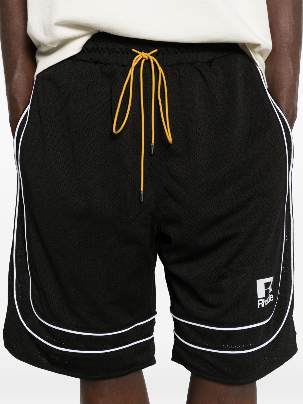 Pantaloncini a righe con coulisse in nero Rhude - uomo 