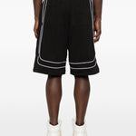 Pantaloncini a righe con coulisse in nero Rhude - uomo 