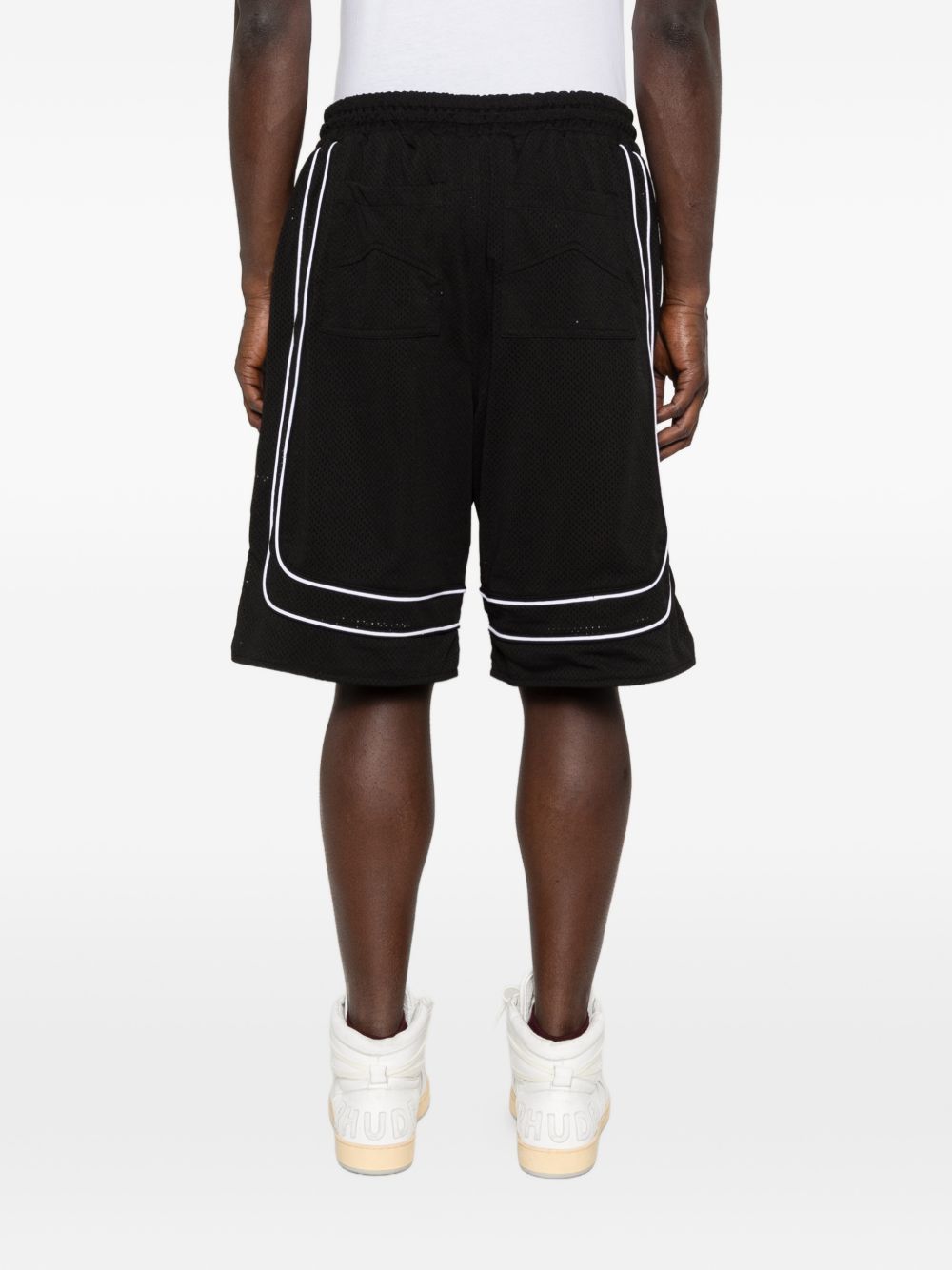 Pantaloncini a righe con coulisse in nero Rhude - uomo 