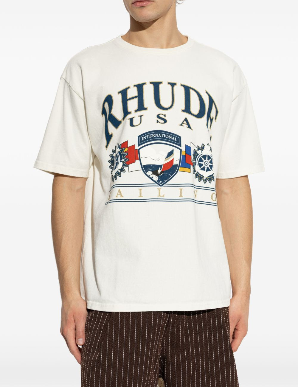 T-shirt con stampa in bianco Rhude - uomo 