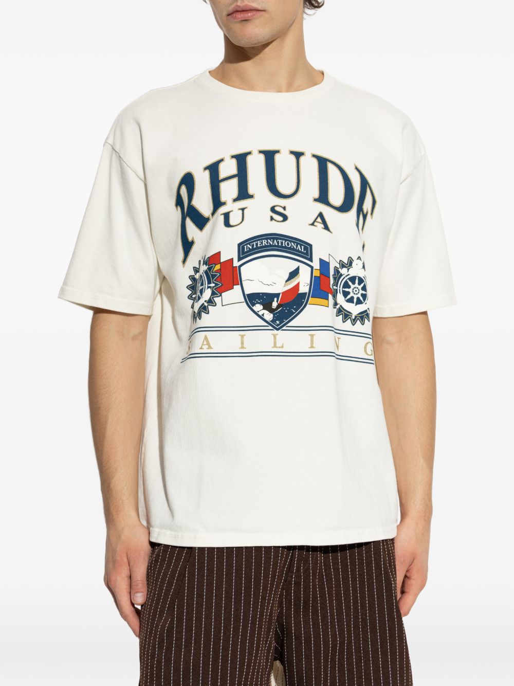 T-shirt con stampa in bianco Rhude - uomo 