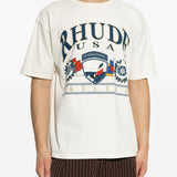 T-shirt con stampa in bianco Rhude - uomo 