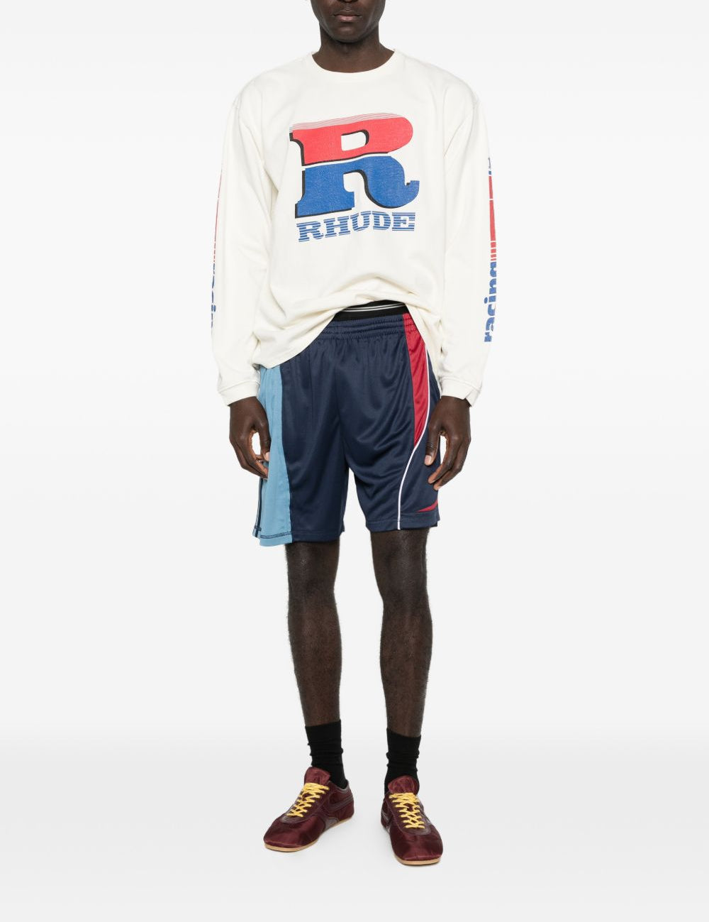Felpa a manica lunga in bianco Rhude - uomo 