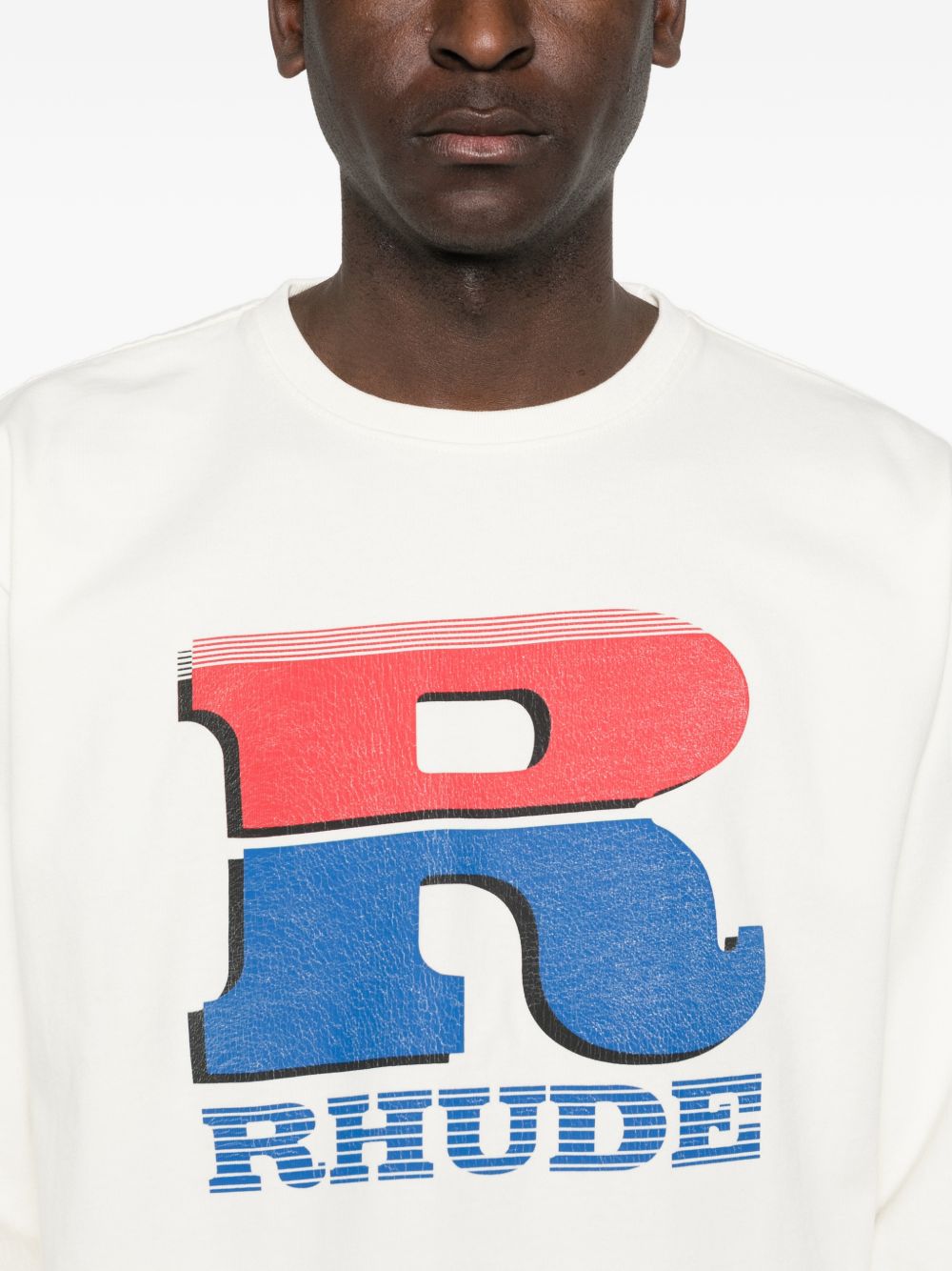 Felpa a manica lunga in bianco Rhude - uomo 