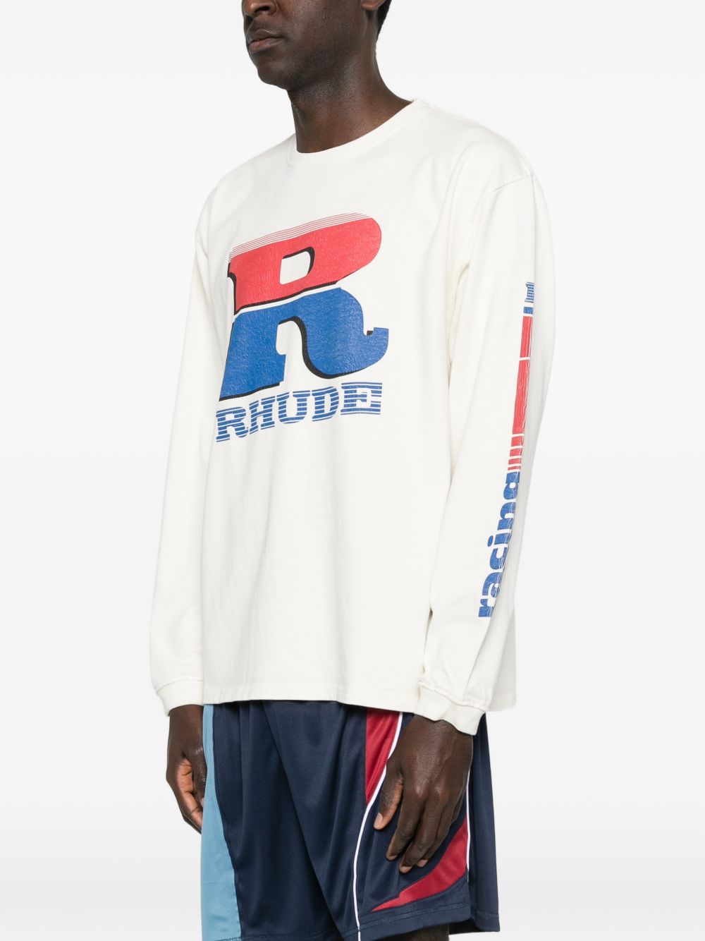 Felpa a manica lunga in bianco Rhude - uomo 