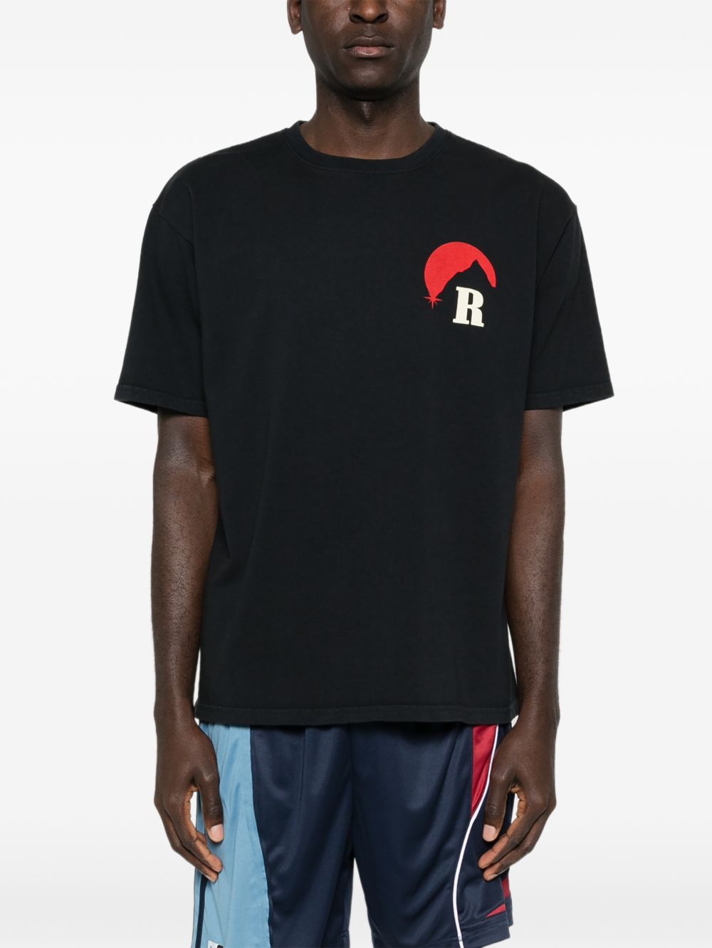 T-shirt con grafica del logo in nero Rhude - uomo 