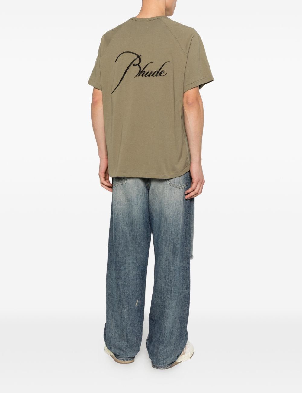 T-shirt a maniche corte in verde Rhude - uomo 