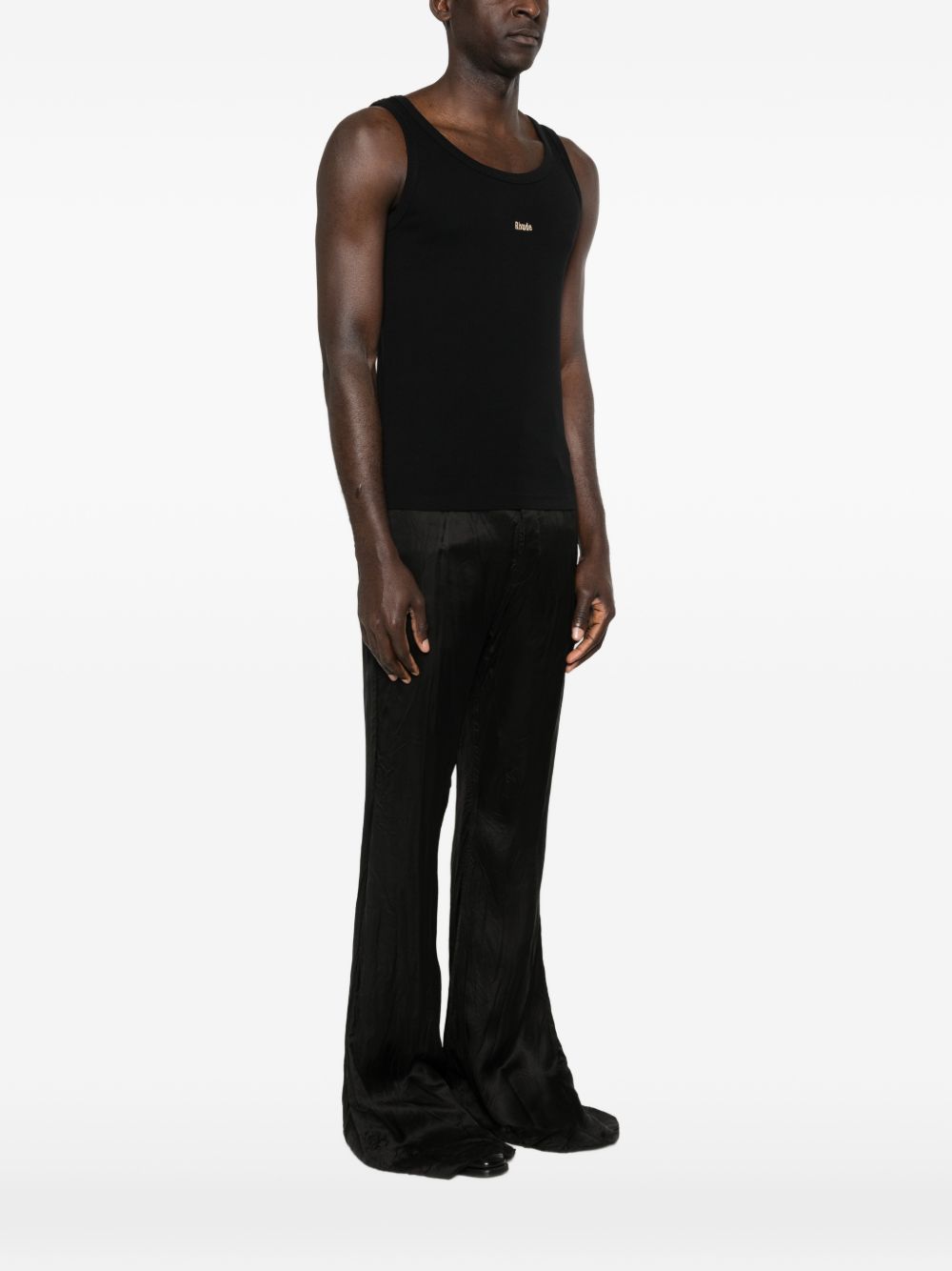 Canotta con logo ricamato in nero Rhude - uomo 