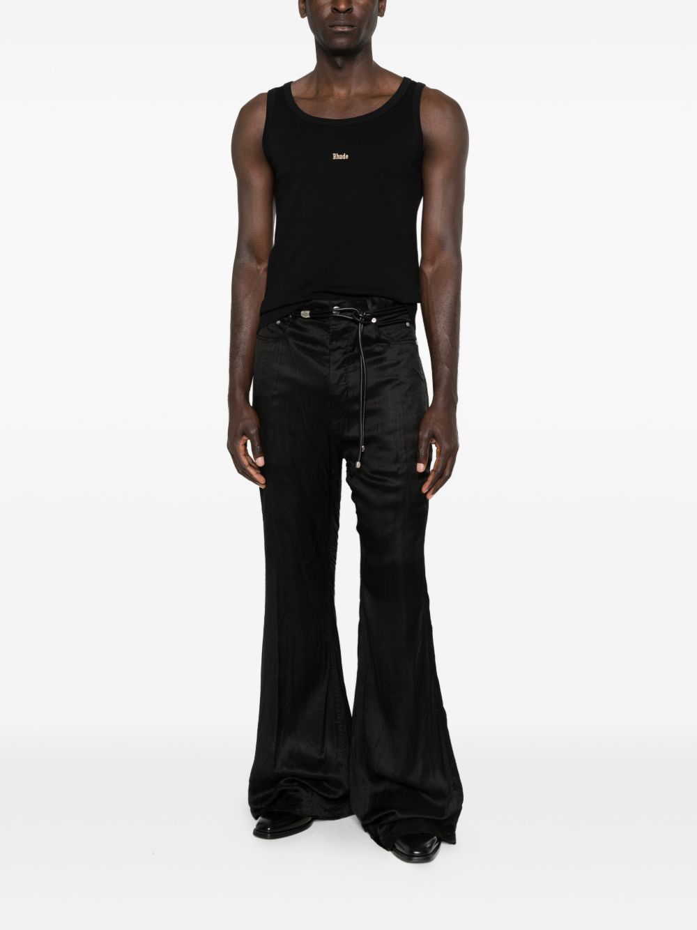Canotta con logo ricamato in nero Rhude - uomo 