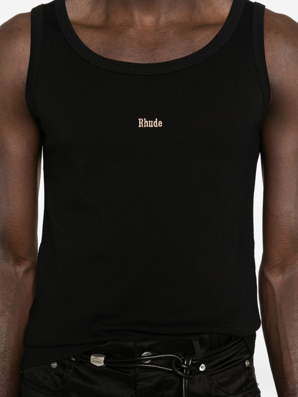 Canotta con logo ricamato in nero Rhude - uomo 