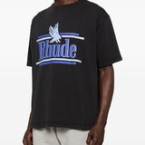 T-shirt con stampa del logo in nero Rhude - uomo 