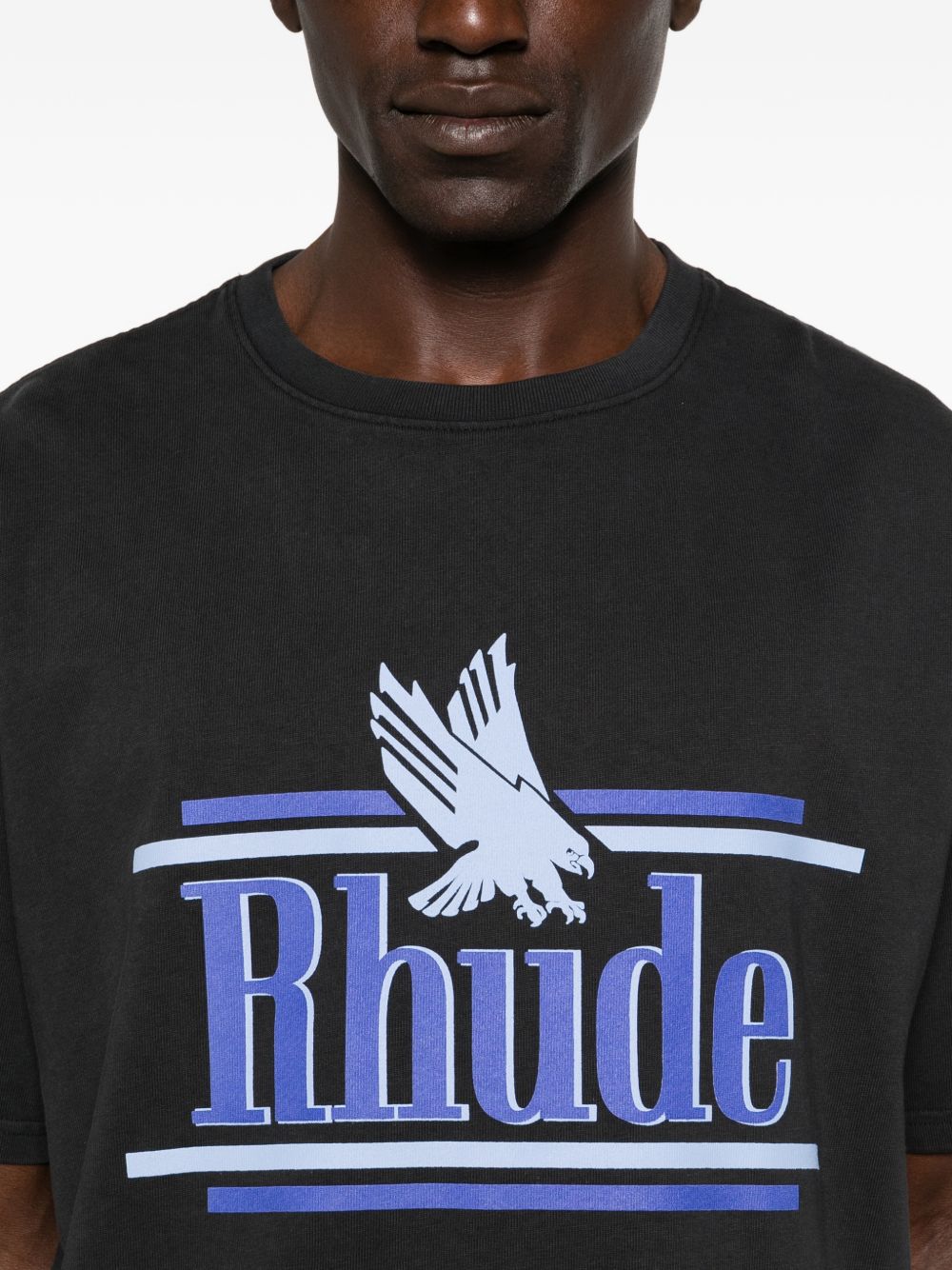 T-shirt con stampa del logo in nero Rhude - uomo 