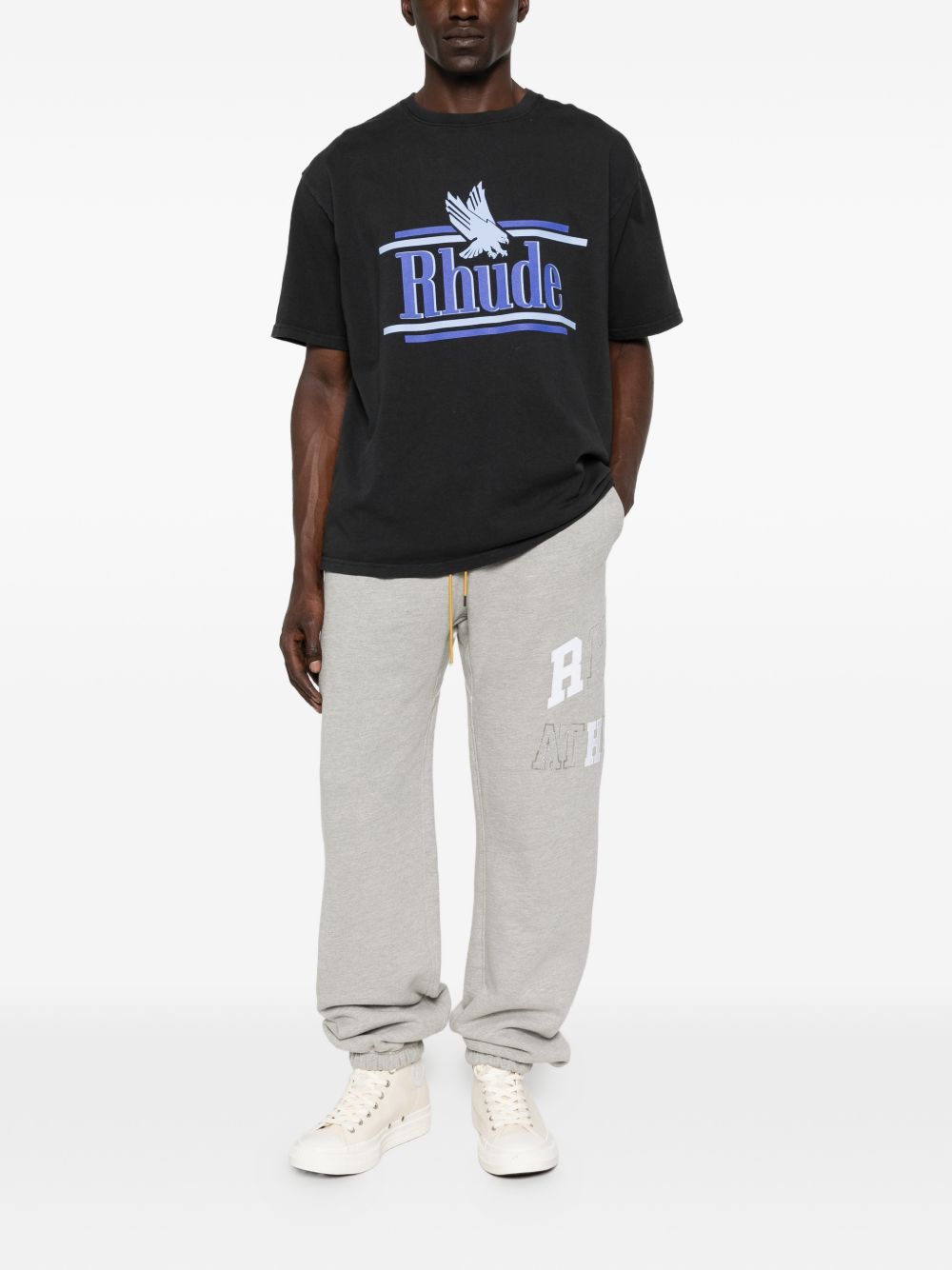 T-shirt con stampa del logo in nero Rhude - uomo 