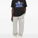 T-shirt con stampa del logo in nero Rhude - uomo 