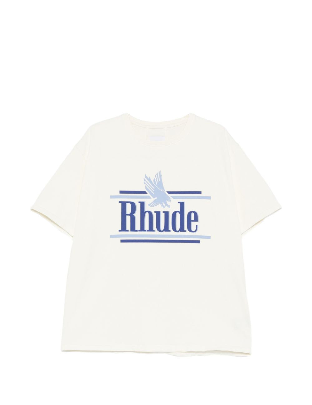 T-shirt girocollo in bianco Rhude - uomo 