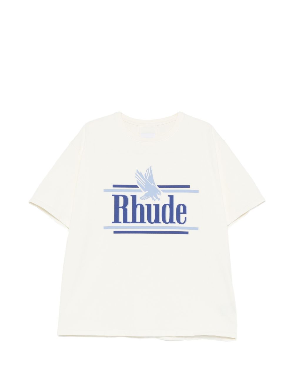 T-shirt girocollo in bianco Rhude - uomo 