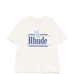 T-shirt girocollo in bianco Rhude - uomo 