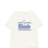 T-shirt girocollo in bianco Rhude - uomo 
