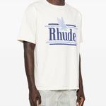 T-shirt girocollo in bianco Rhude - uomo 