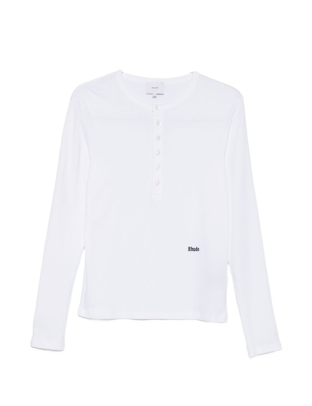 T-shirt a maniche lunghe con bottoni in bianco Rhude - uomo 