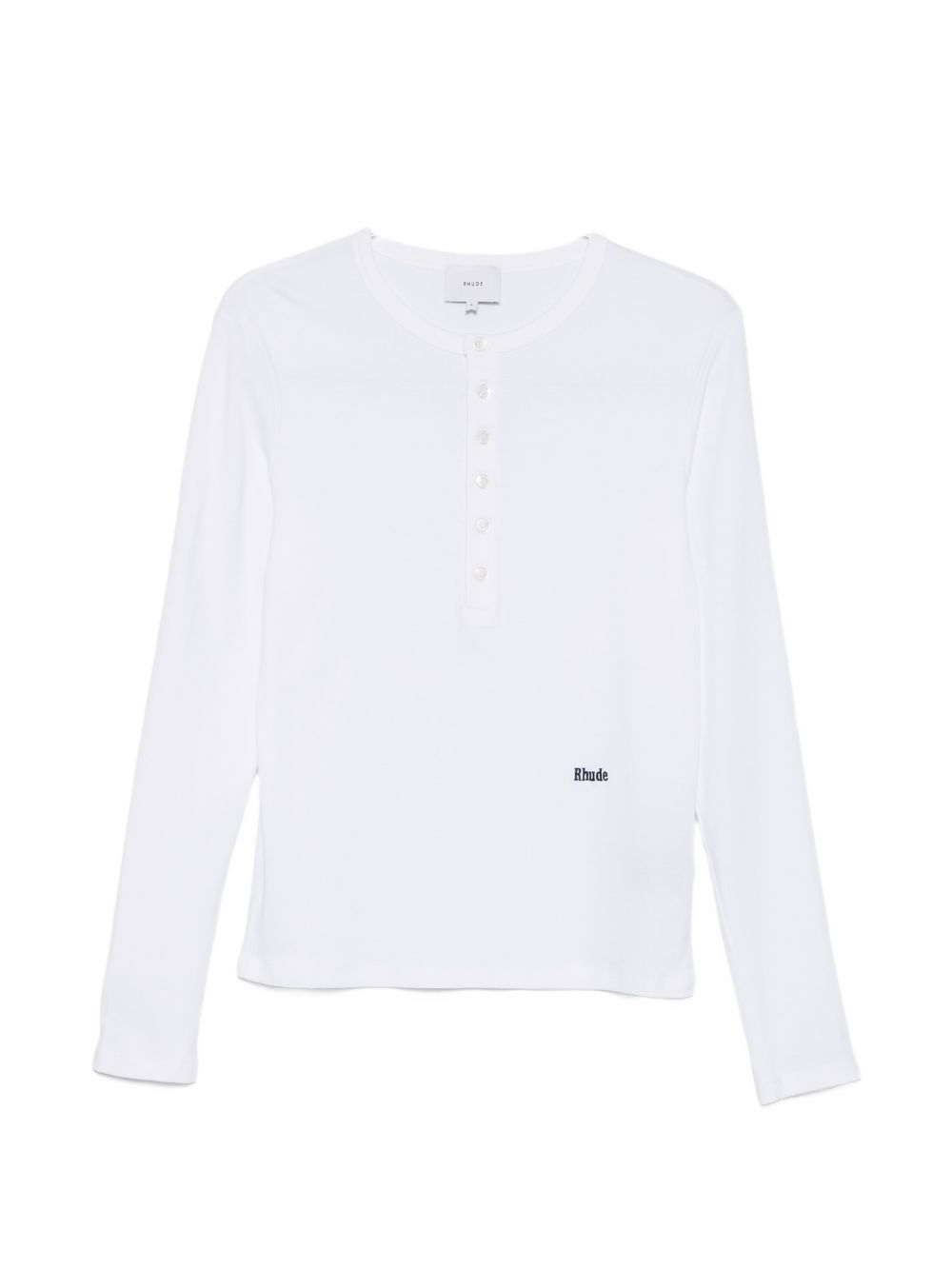 T-shirt a maniche lunghe con bottoni in bianco Rhude - uomo 