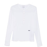 T-shirt a maniche lunghe con bottoni in bianco Rhude - uomo 