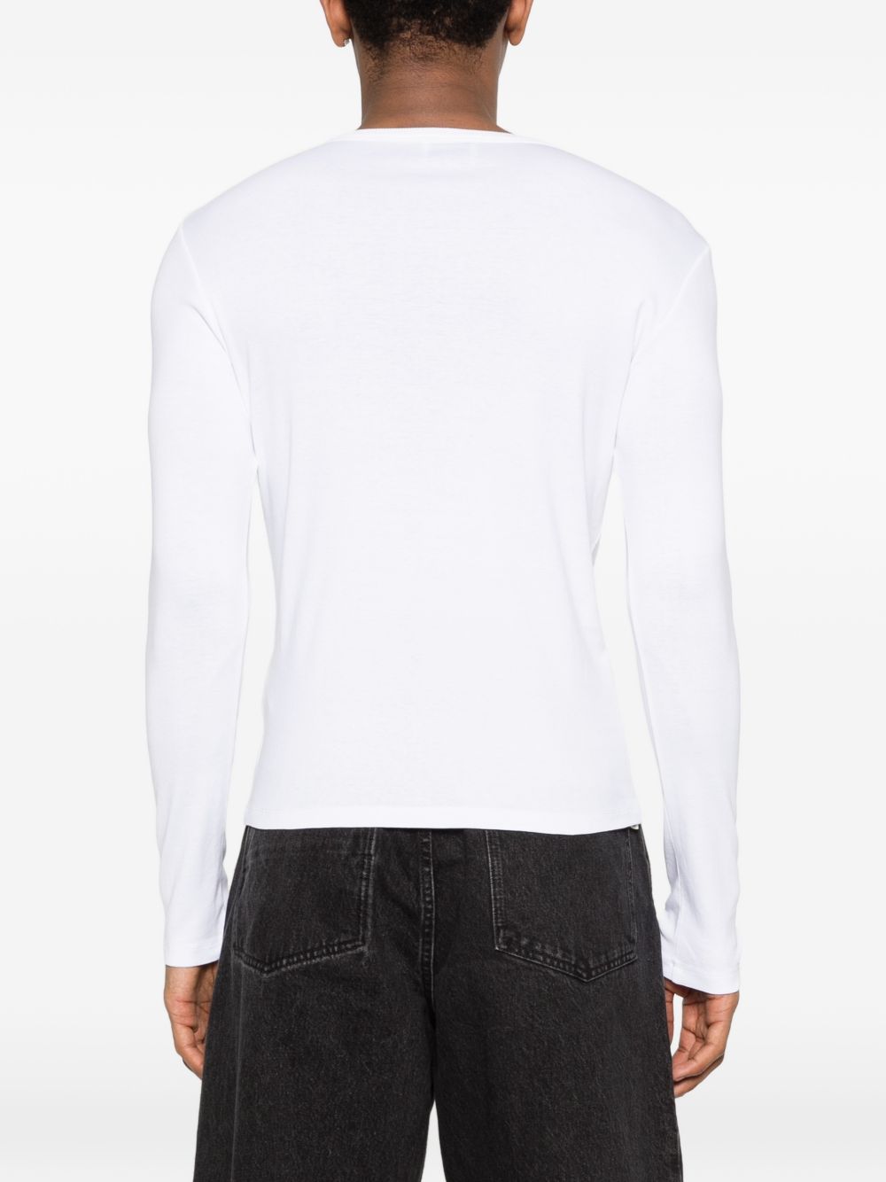 T-shirt a maniche lunghe con bottoni in bianco Rhude - uomo 