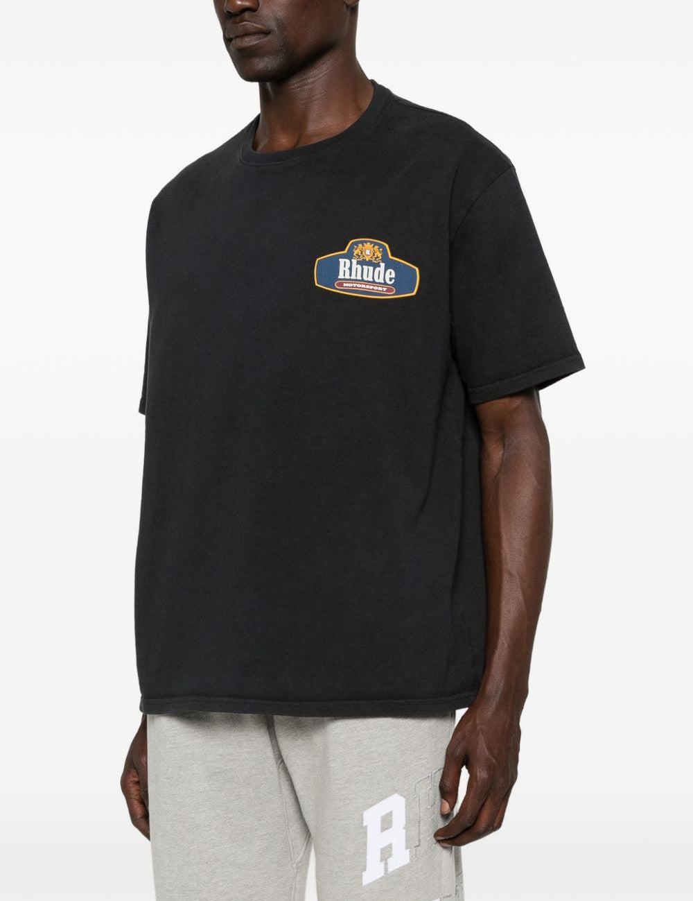 T-shirt con stampa del logo in nero Rhude - uomo 