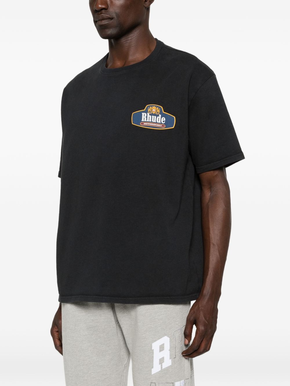 T-shirt con stampa del logo in nero Rhude - uomo 