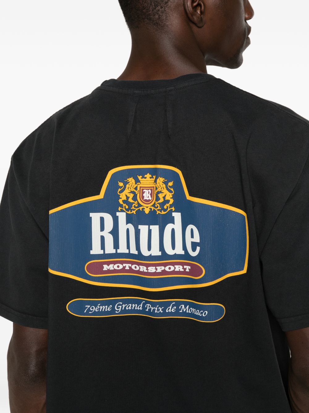 T-shirt con stampa del logo in nero Rhude - uomo 