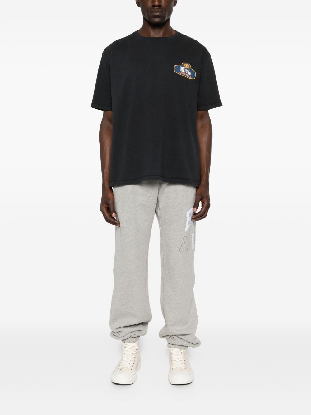 T-shirt con stampa del logo in nero Rhude - uomo 