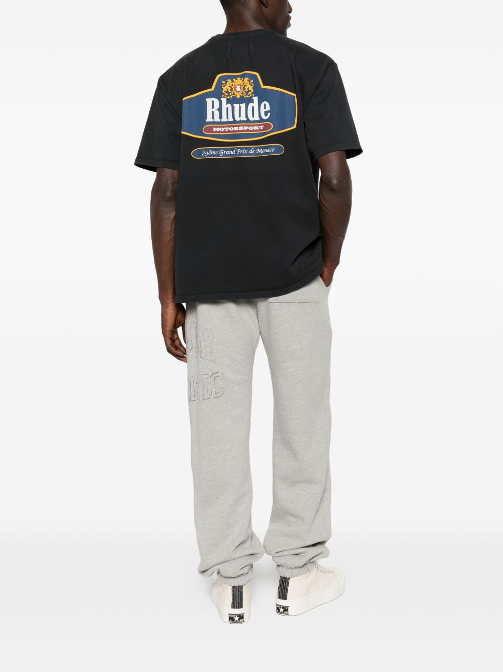 T-shirt con stampa del logo in nero Rhude - uomo 