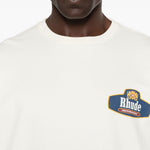 T-shirt a maniche corte con stampa logo in bianco Rhude - uomo 