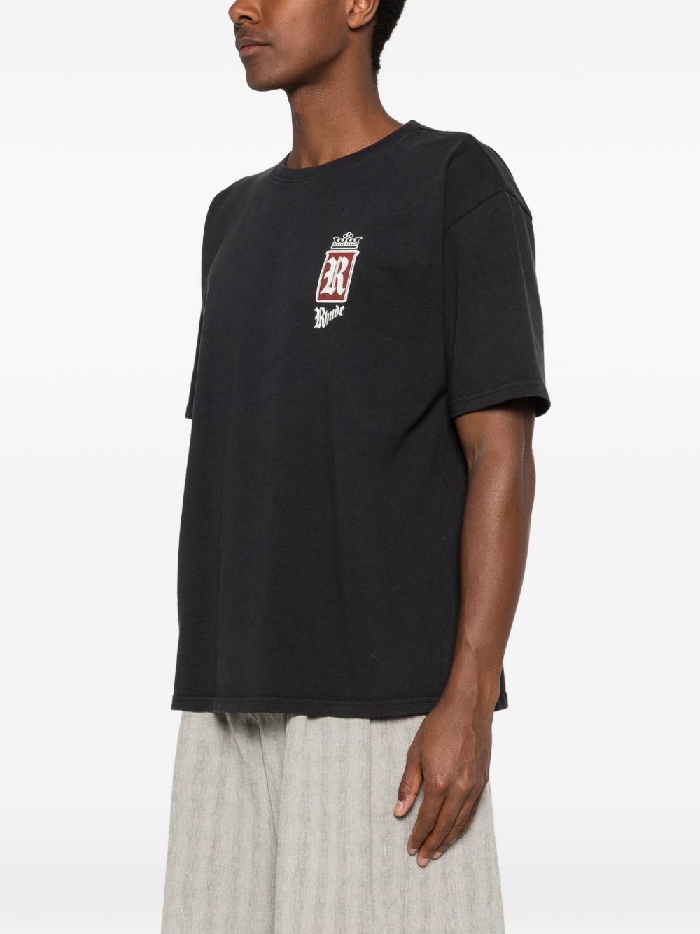 T-shirt con logo in nero Rhude - uomo 