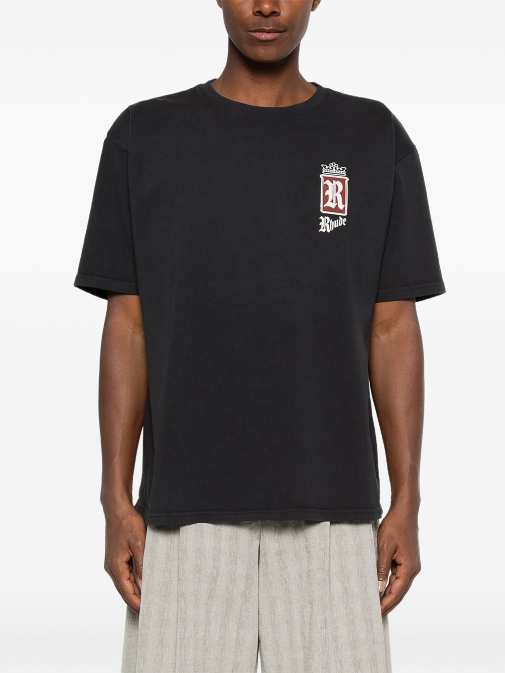 T-shirt con logo in nero Rhude - uomo 