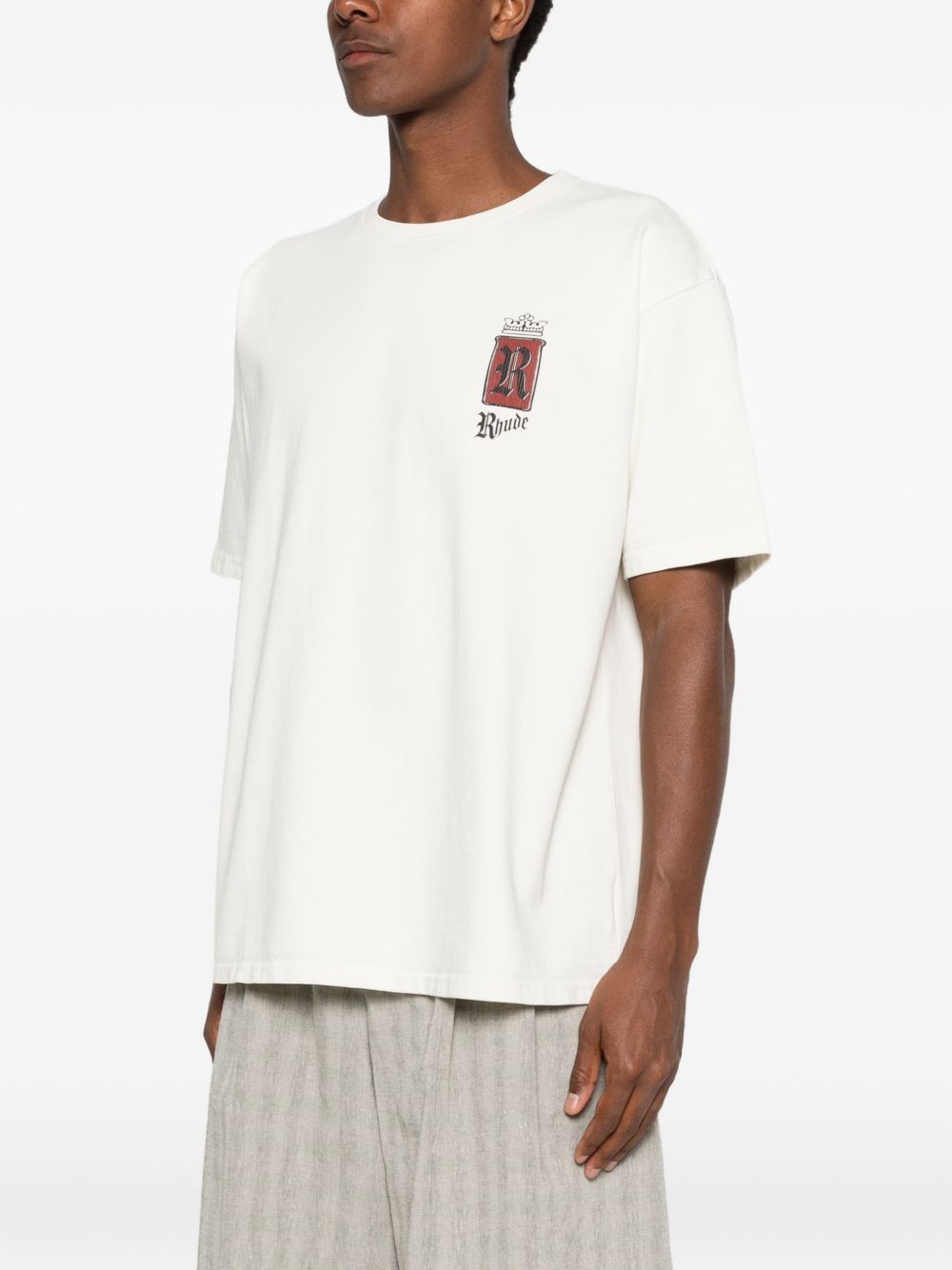 T-shirt con logo grafico in bianco Rhude - uomo 