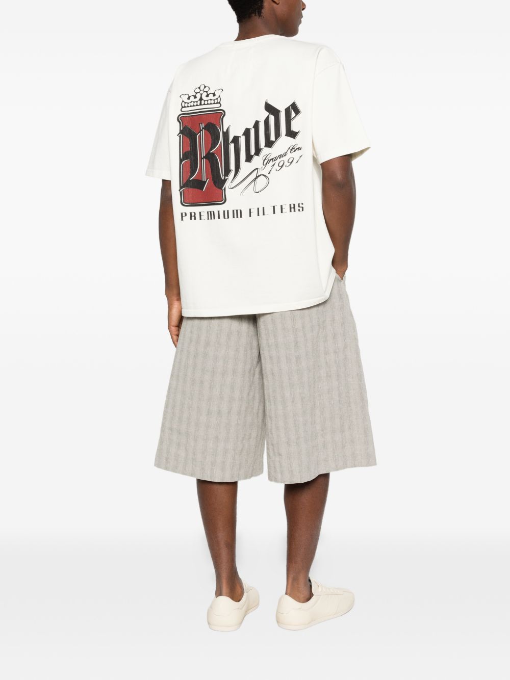 T-shirt con logo grafico in bianco Rhude - uomo 