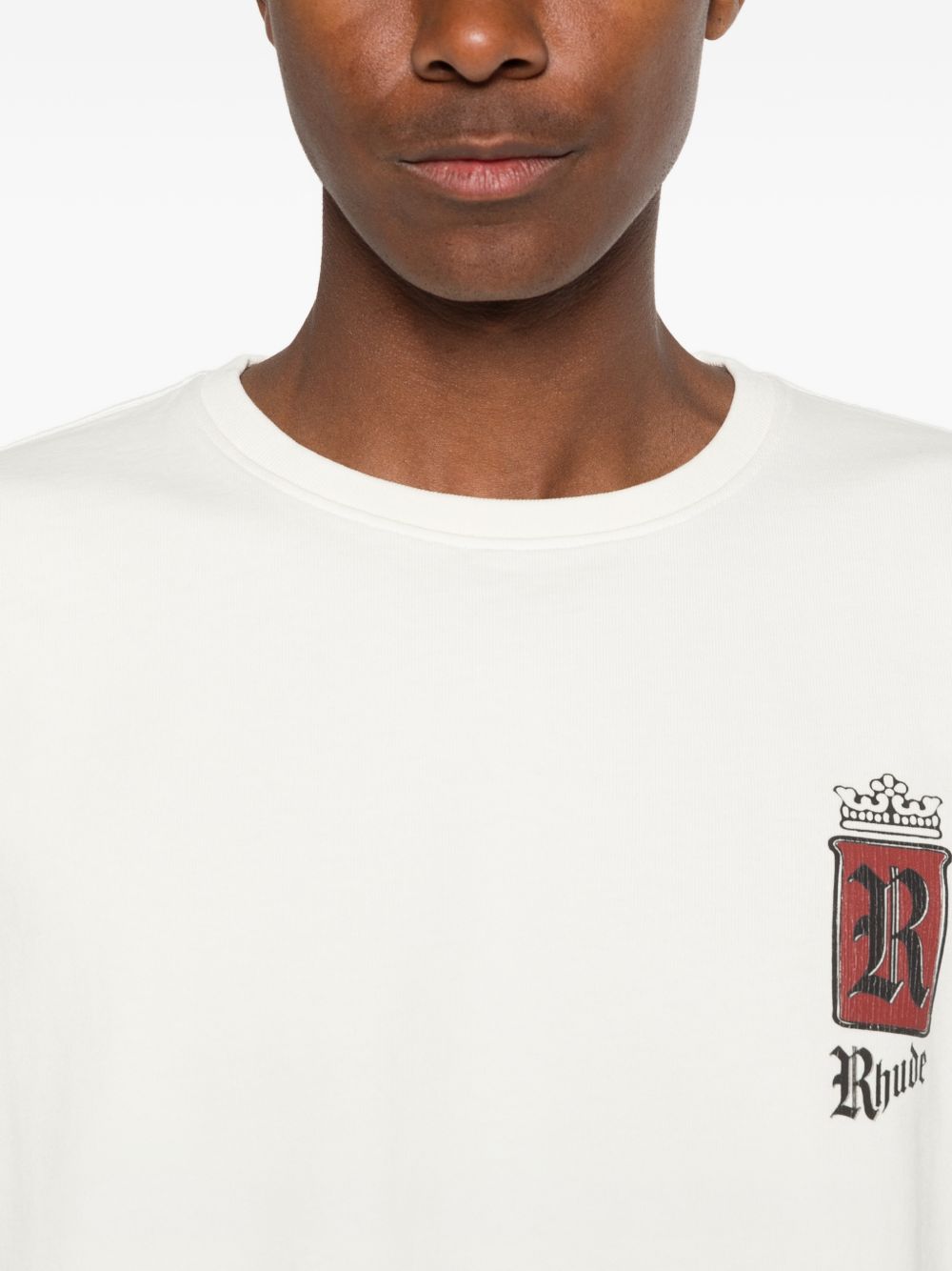 T-shirt con logo grafico in bianco Rhude - uomo 